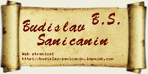 Budislav Saničanin vizit kartica